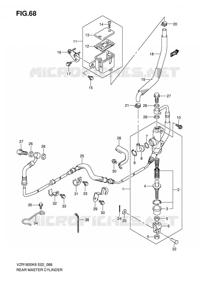 MAITRE CYLINDRE ARRIERE Suzuki MOTO 1800 INTRUDER 2009  VZR1800ZK9(E2)