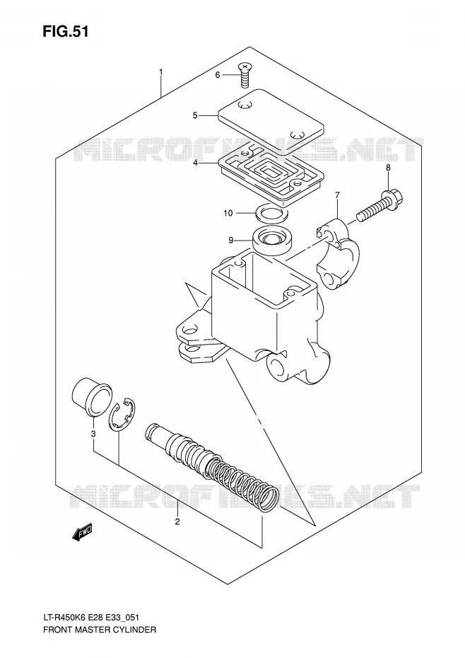 MAITRE CYLINDRE AVANT Suzuki QUAD 450 QUADRACER 2010  LT-R450L0(E28/E33)