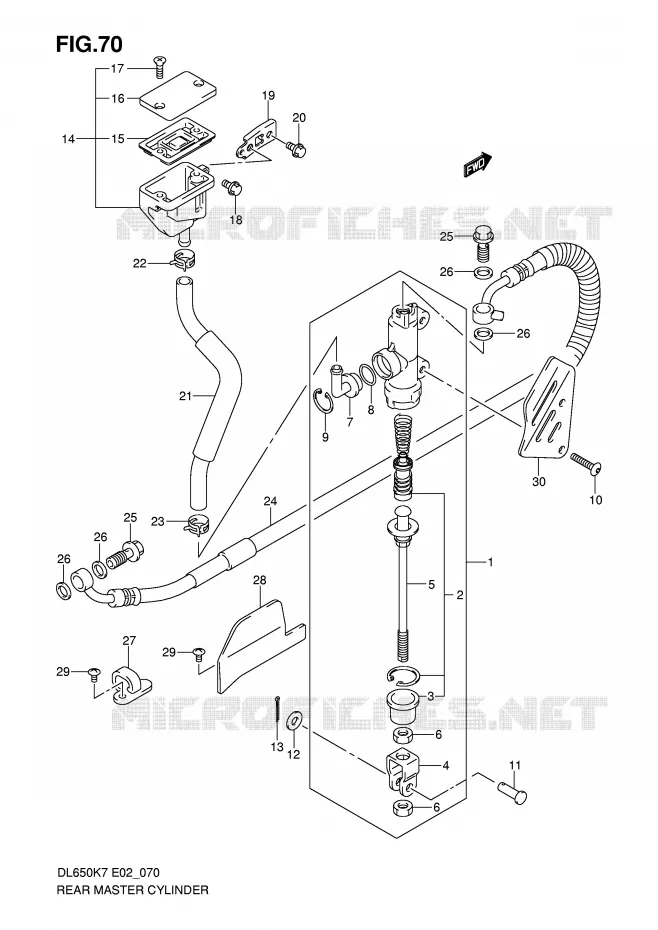 MAITRE CYLINDRE DE FREIN ARRIERE (DL650K7/K8/K9/L0/UEL0) Suzuki MOTO 650 V-STROM 2010  DL650UEL0(E2)