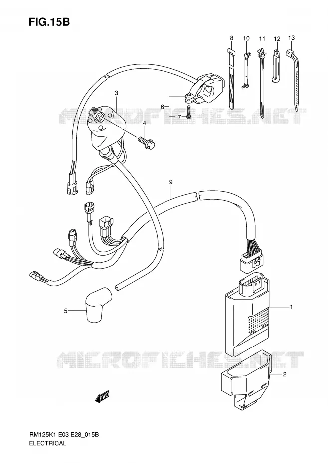 PARTIE ELECTRIQUE (MODELE K5/K6) Suzuki MOTO 125 RM 2004  RM125K4