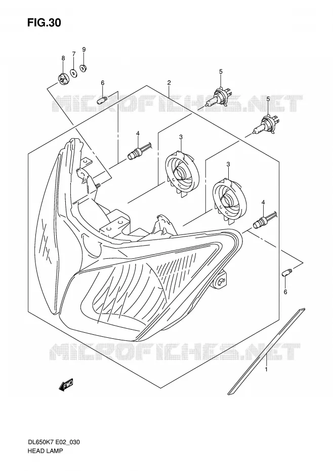 PHARE (E2/E19/P37) Suzuki MOTO 650 V-STROM 2010  DL650L0(E2)