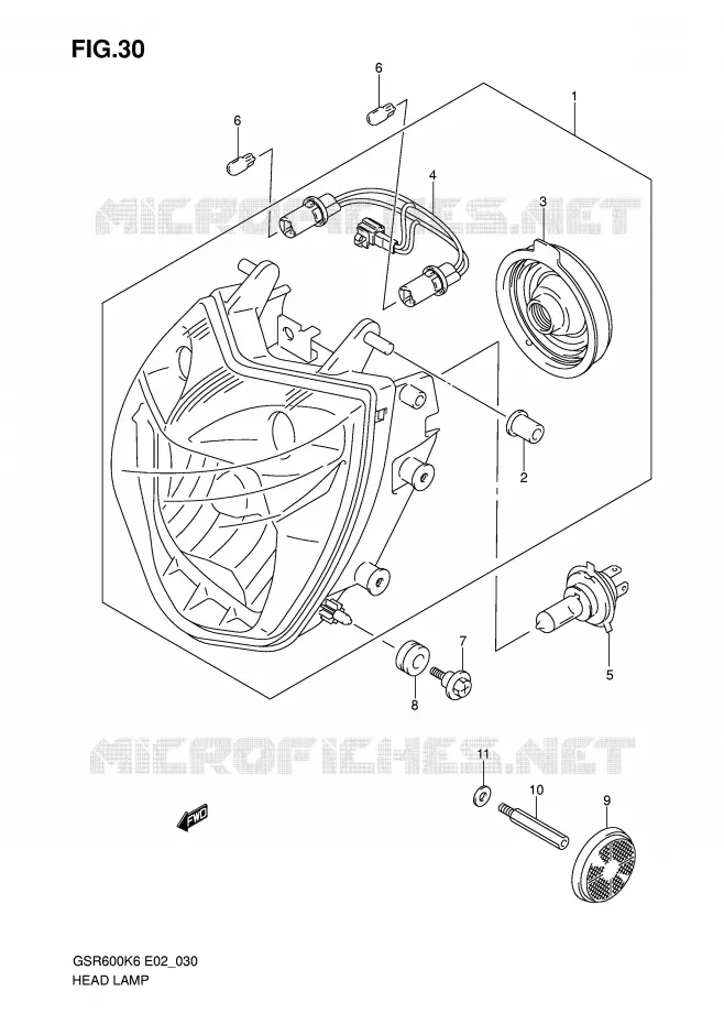 PHARE Suzuki MOTO 600 GSR 2007  GSR600UK7(E2)