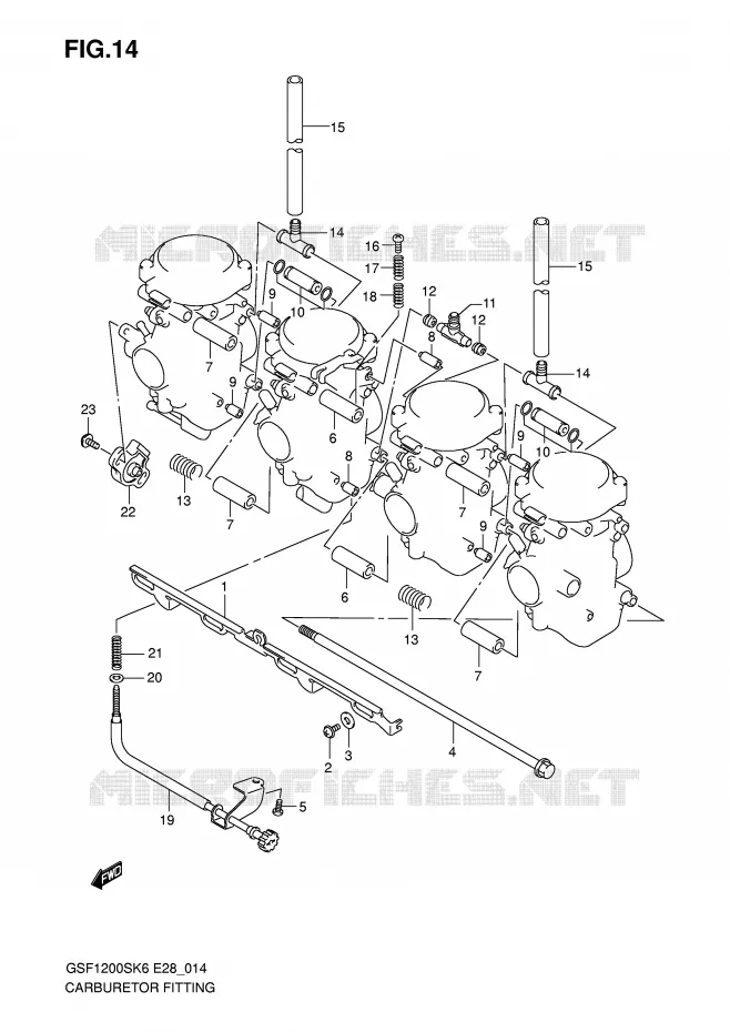 PIECES EXTERNES CARBURATEUR Suzuki MOTO 1200 BANDIT 2006  GSF1200SAK6(E28)