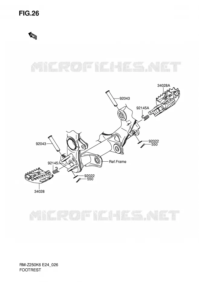 REPOSE PIED Suzuki MOTO 250 RM-Z 2006  RM-Z250K6(E24)