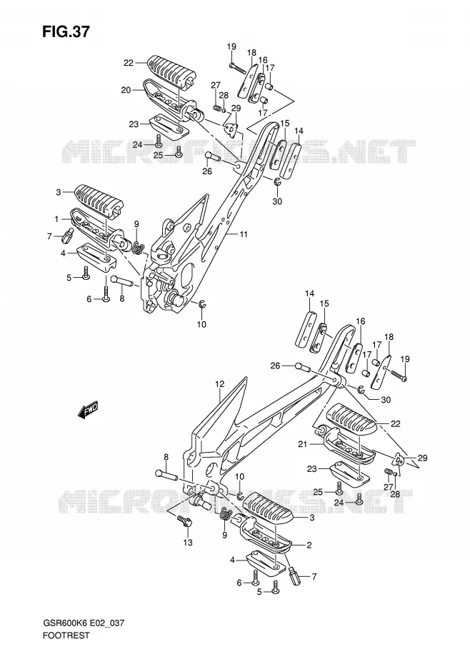 REPOSE PIED Suzuki MOTO 600 GSR 2008  GSR600AK8(E2)