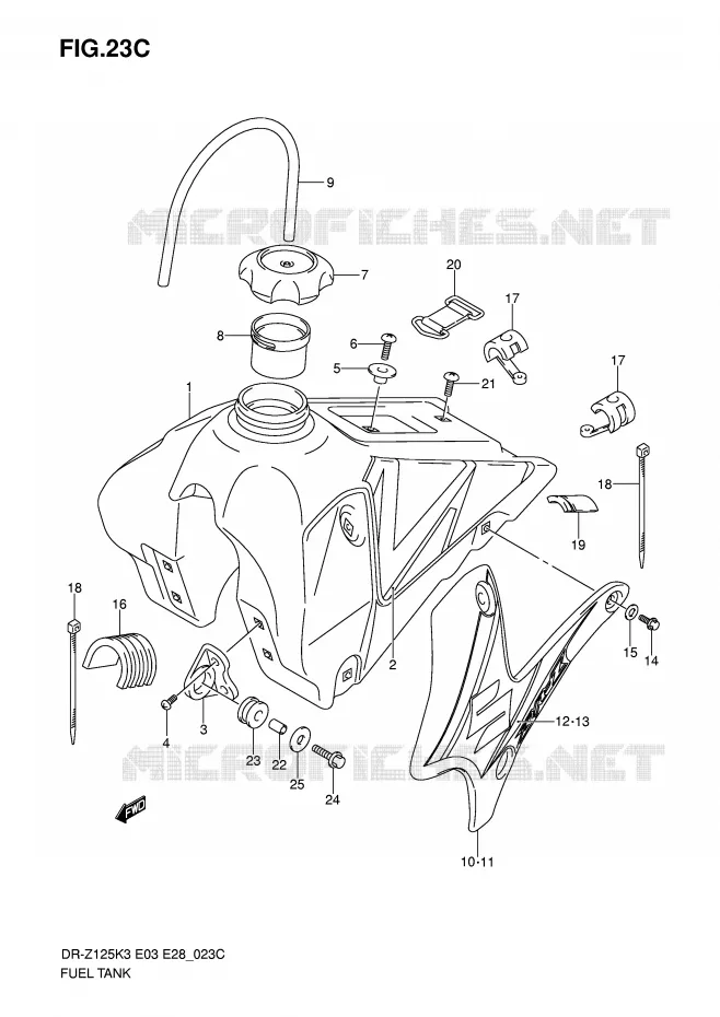 RESERVOIR D'ESSENCE (MODELE K6) Suzuki MOTO 125 DR-Z 2006  DR-Z125LK6(E3/E28)
