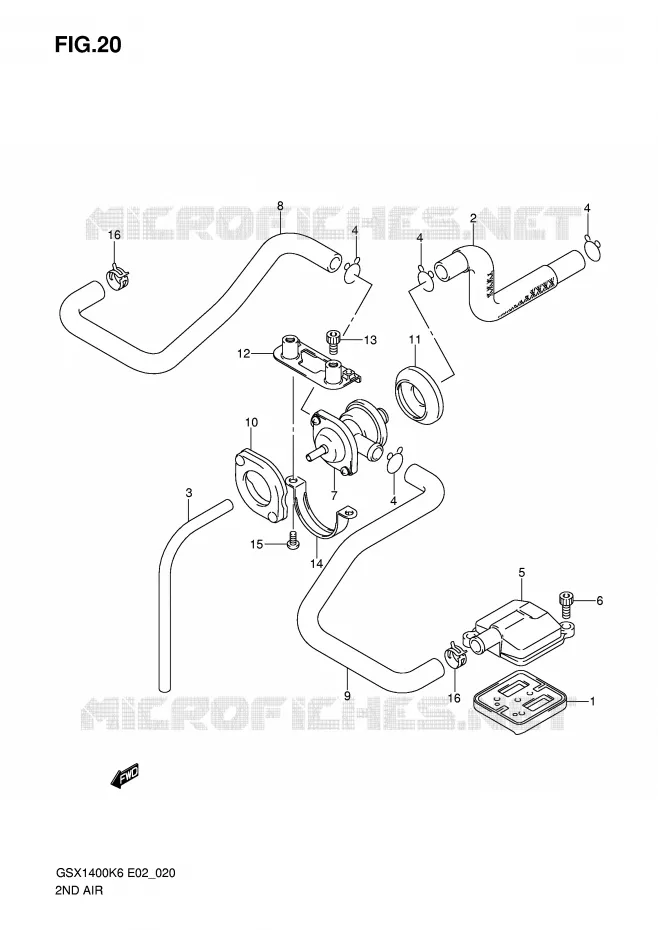 SYSTÈME DE RECYCLAGE GAZ D'ECHAPPEMENT Suzuki MOTO 1400 GSX 2007  GSX1400K7(E2)