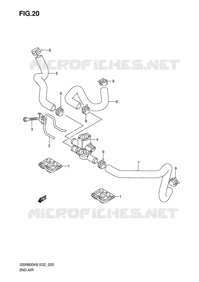 SYSTEME RECYCLAGE GAZ ECHAPPEMENT Suzuki MOTO 600 GSR 2010  GSR600AL0(E2)