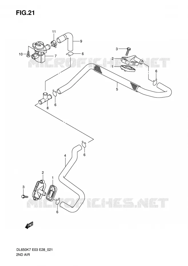 SYSTEME RECYCLAGE GAZ ECHAPPEMENT Suzuki MOTO 650 V-STROM 2009  DL650AK9(E3/E28)