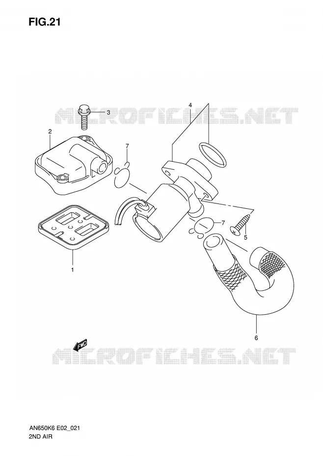 SYSTEME RECYCLAGE GAZ ECHAPPEMENT Suzuki SCOOTER 650 BURGMAN 2010  AN650AL0(E2)