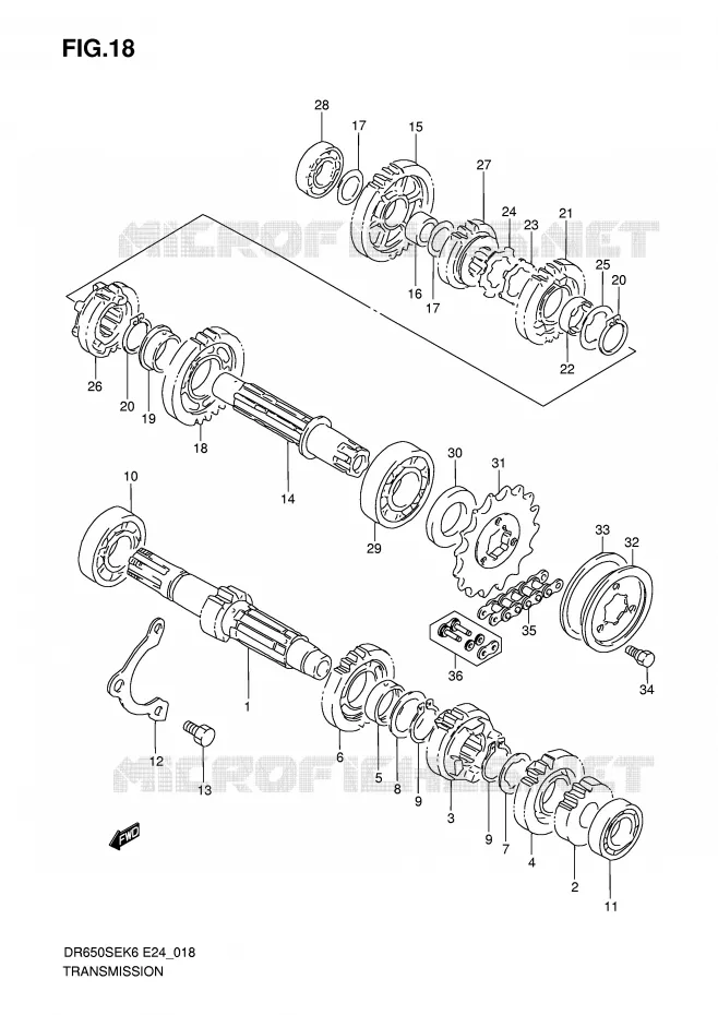 TRANSMISSION Suzuki MOTO 650 DR 2009  DR650SEK9(E24)