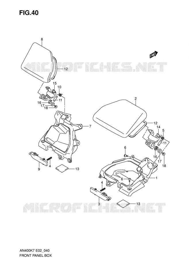 VIDE POCHE Suzuki SCOOTER 400 BURGMAN 2009  AN400AK9(E2)