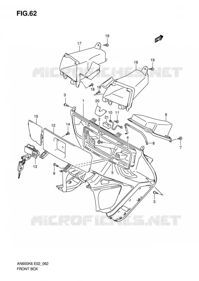 VIDE POCHE Suzuki SCOOTER 650 BURGMAN 2010  AN650AL0(E2)