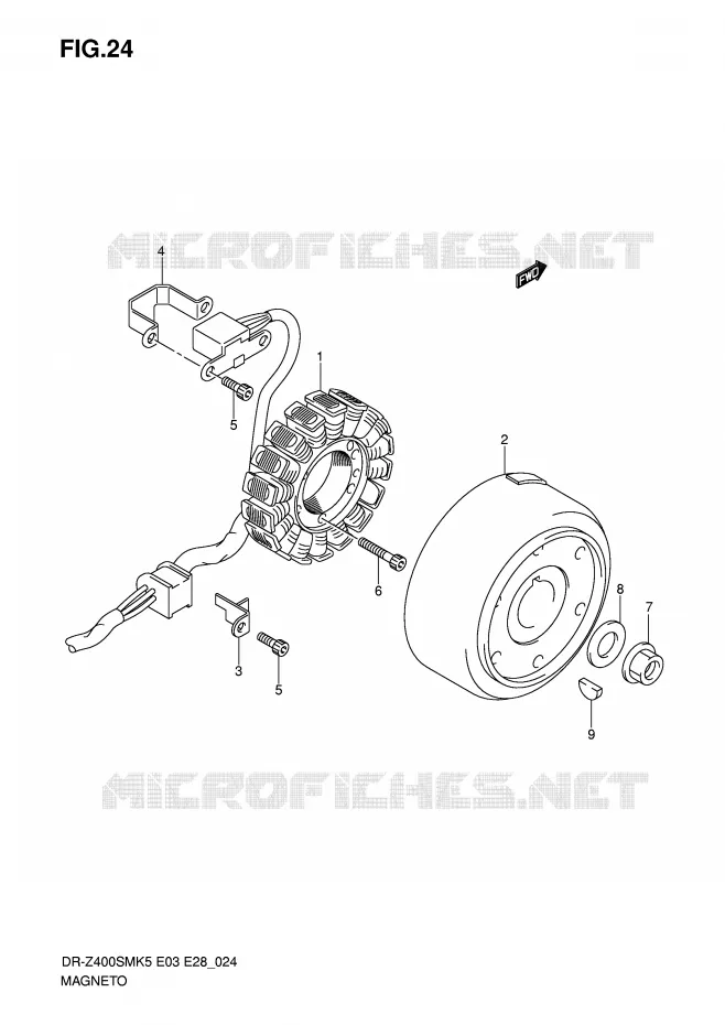 ALLUMAGE ROTOR - STATOR Suzuki MOTO 400 DR-Z 2009  DR-Z400SMK9(E3/E28)