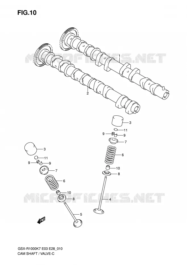 ARBRE A CAMES - SOUPAPES Suzuki MOTO 1000 GSX-R 2007  GSX-R1000 K7 (E03)
