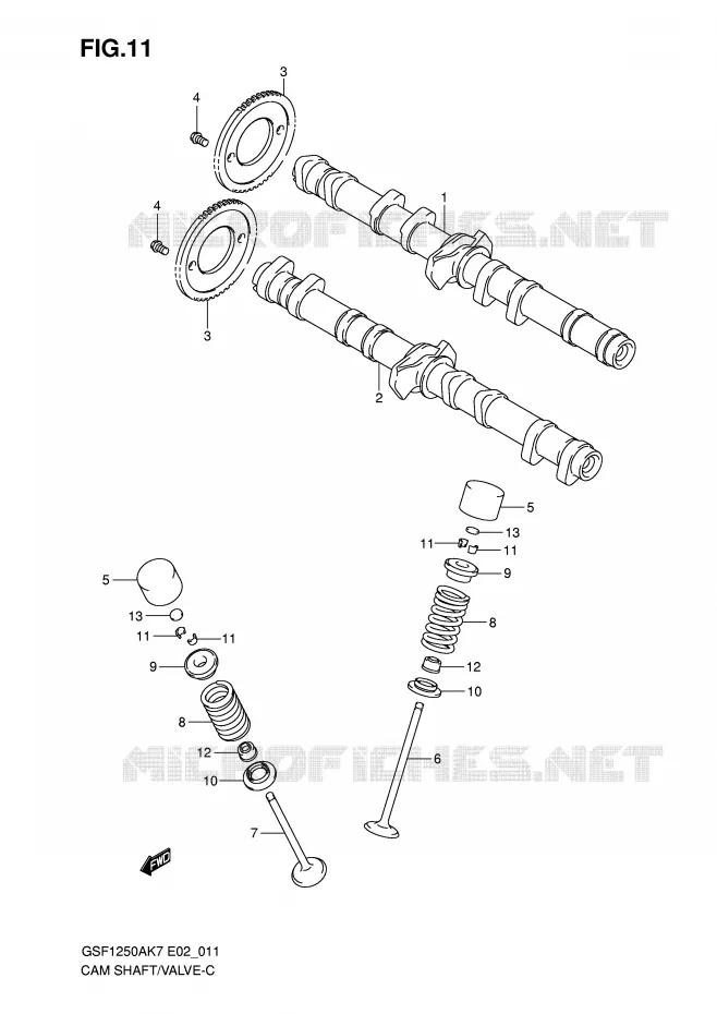ARBRE A CAMES - SOUPAPES Suzuki MOTO 1250 BANDIT-S 2010  GSF1250SAL0(E2)
