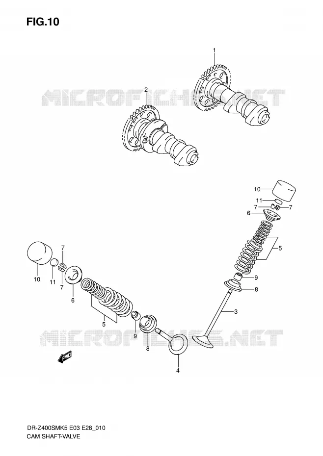 ARBRE A CAMES - SOUPAPES Suzuki MOTO 400 DR-Z 2006  DR-Z400SMK6(E3/E28)