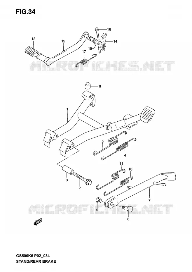 BEQUILLE (MODELE K3) Suzuki MOTO 500 GS-E 2006  GS500UK6(P19)