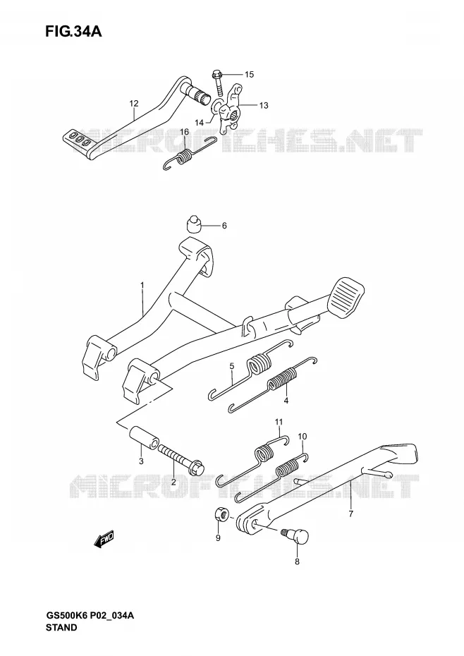 BEQUILLE (MODELE K4/K5/K6) Suzuki MOTO 500 GS-F 2005  GS500FUK5(P19)