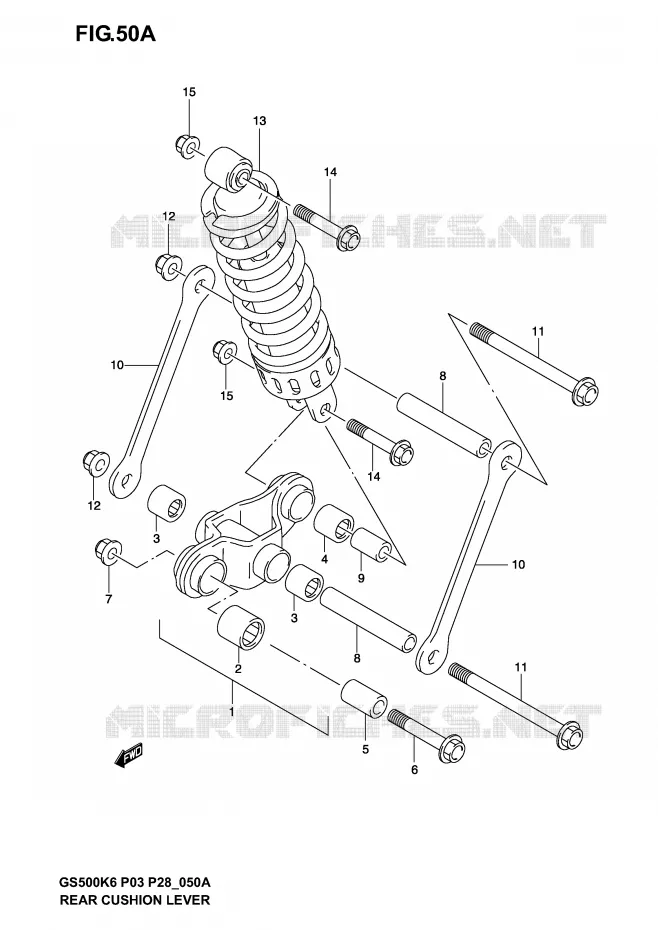 BIELLETTE D'AMORTISSEUR (MODELE K4/K5/K6) Suzuki MOTO 500 GS-F 2005  GS500FK5(P3)