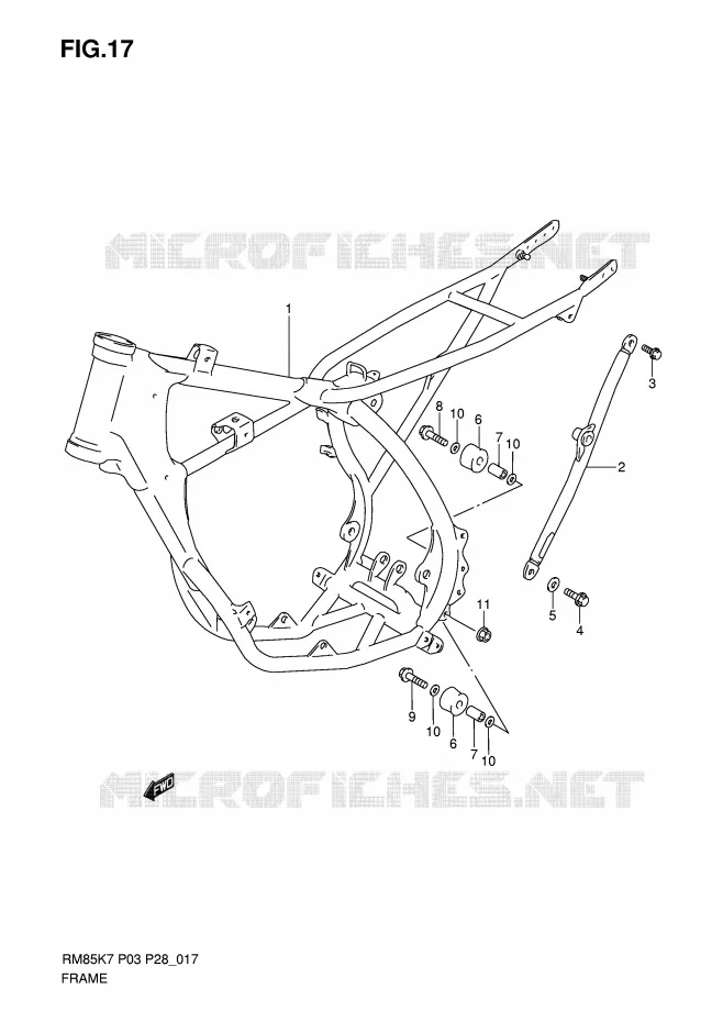 CADRE Suzuki MOTO 85 RM 2009  RM85K9(P3/P28)
