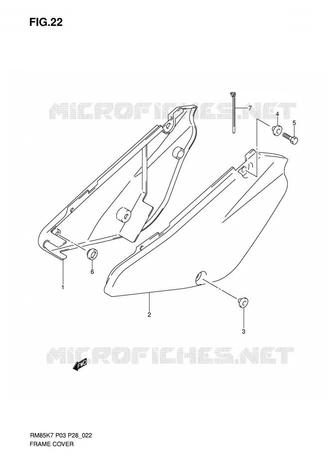 CARENAGES ARRIERE Suzuki MOTO 85 RM 2008  RM85LK8(P3/P28)