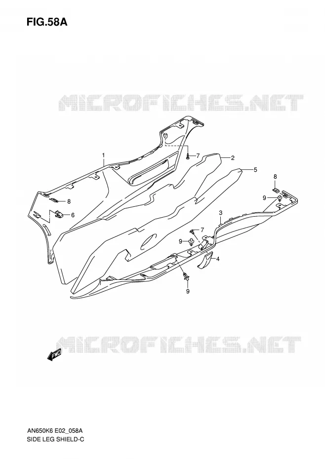CARENAGES INFERIEURS (MODEL K7) Suzuki SCOOTER 650 BURGMAN 2007  AN650AK7(E2)