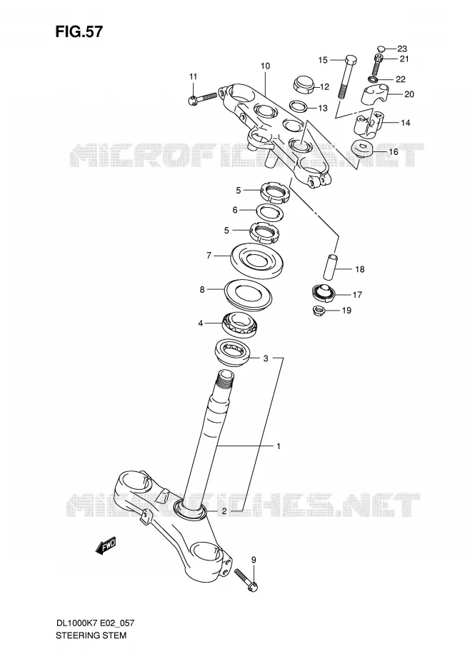 COLONNE DE DIRECTION Suzuki MOTO 1000 V-STROM 2008  DL1000K8(E2)