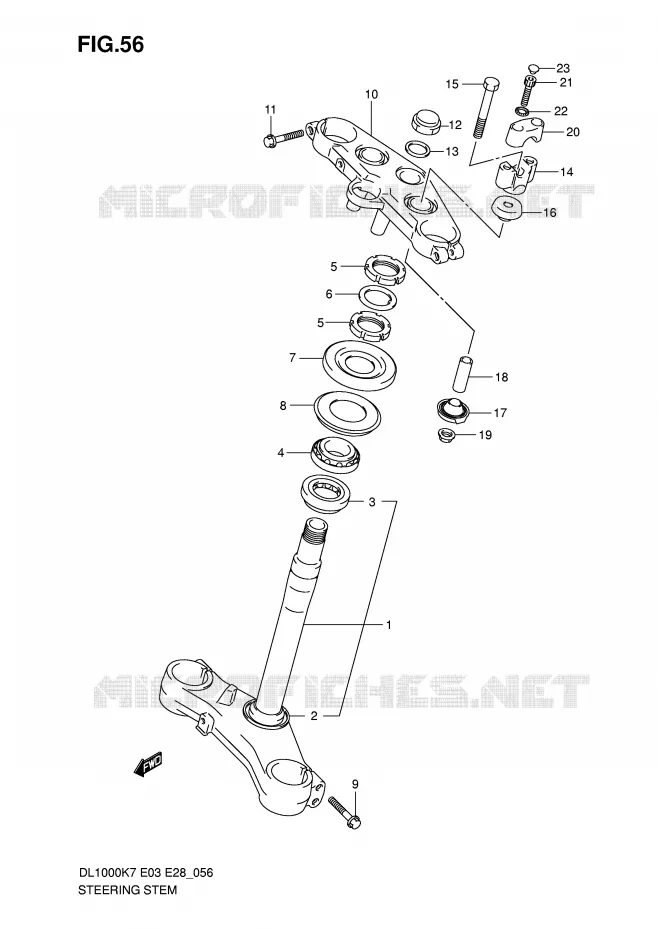 COLONNE DE DIRECTION Suzuki MOTO 1000 V-STROM 2008  DL1000K8(E3/E28)