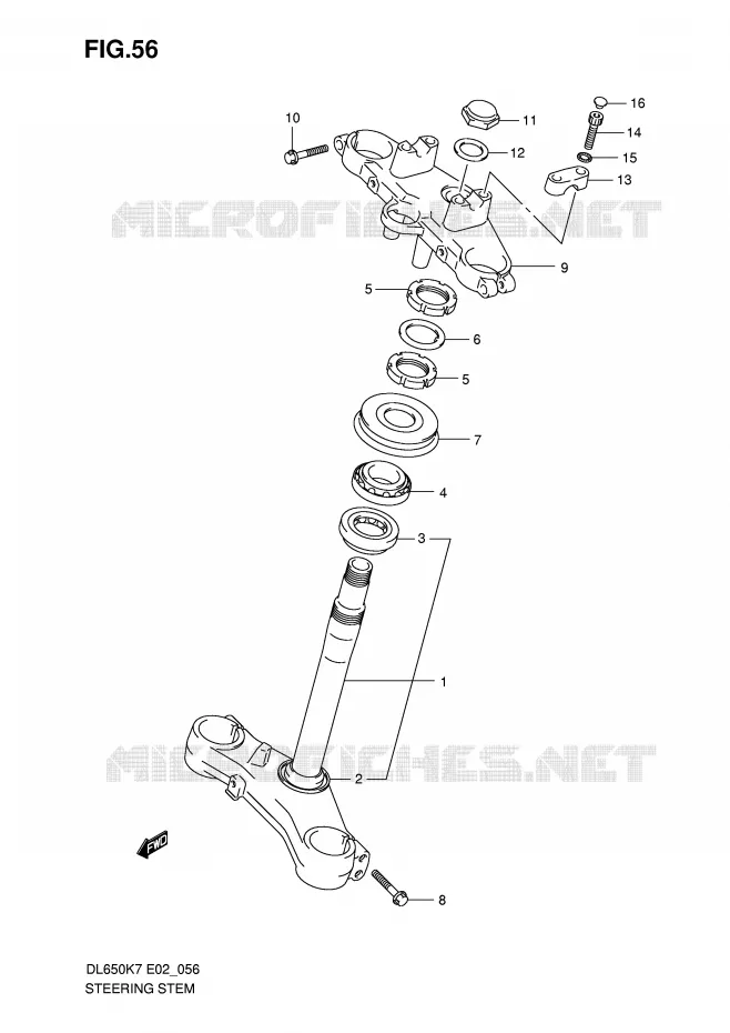 COLONNE DE DIRECTION Suzuki MOTO 650 V-STROM 2010  DL650UEL0(E2)
