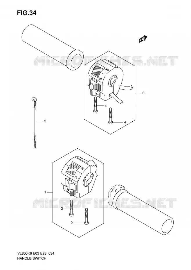 COMMODOS (MODELE K6) Suzuki MOTO 800 INTRUDER 2008  VL800K8(E3/E28)