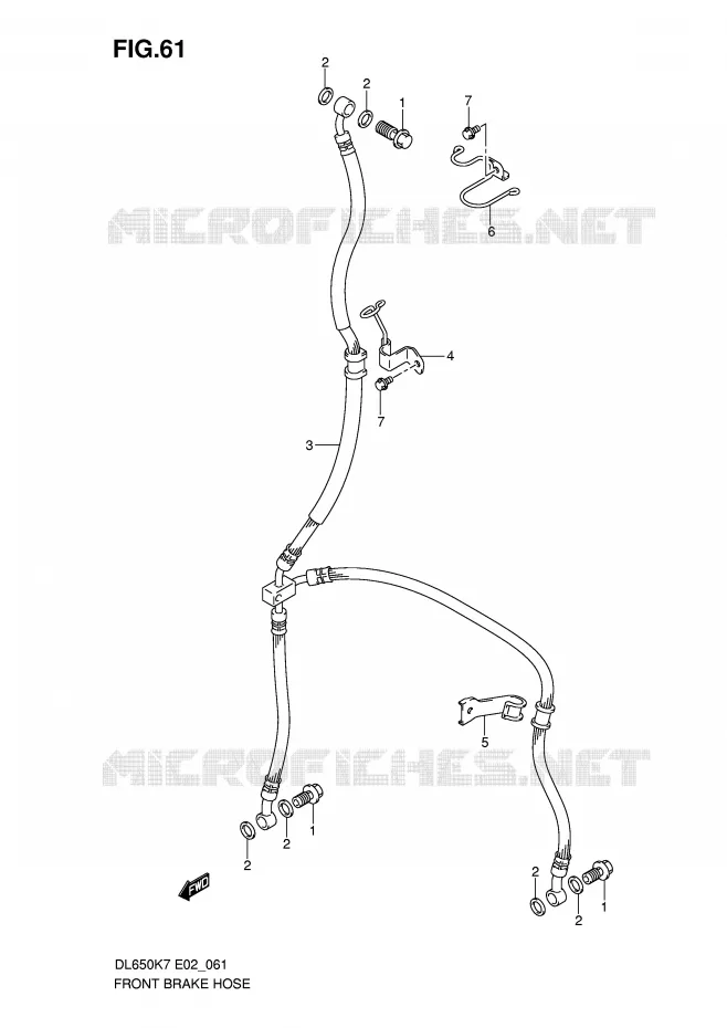 DURITE DE FREIN AVANT (DL650K7/K8/K9/L0/UEL0) Suzuki MOTO 650 V-STROM 2007  DL650U3K7(E2)