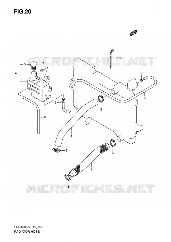 DURITE DE RADIATEUR Suzuki QUAD 450 QUADRACER 2009  LT-R450K9(E19)