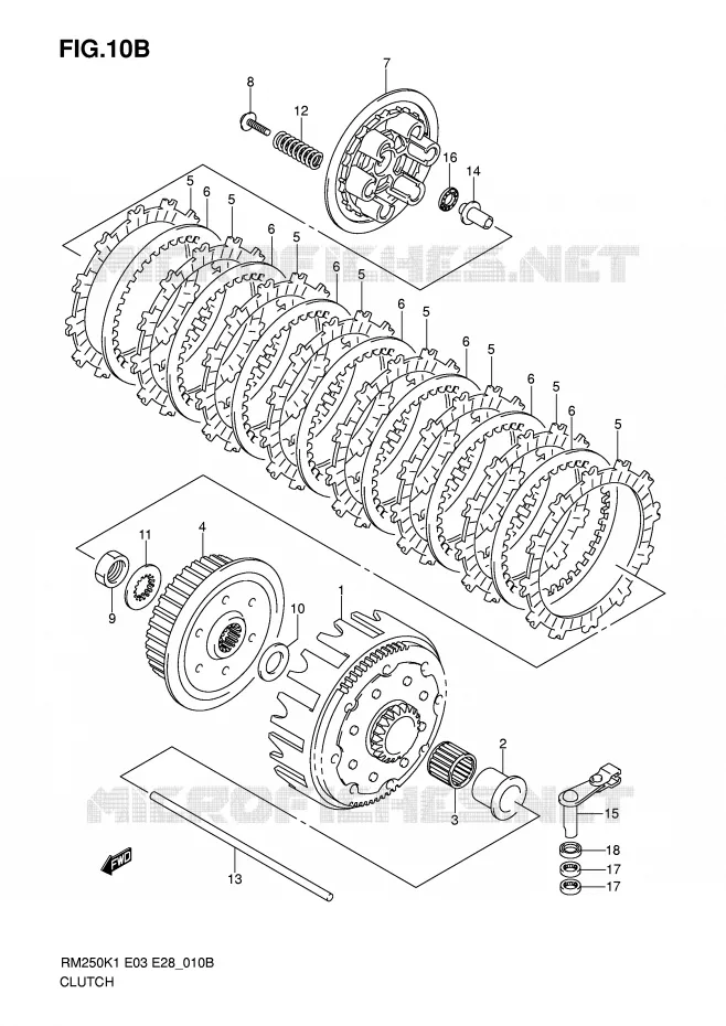 EMBRAYAGE (MODELE K6) Suzuki MOTO 250 RM 2006  RM250ZK6(E3/E28)