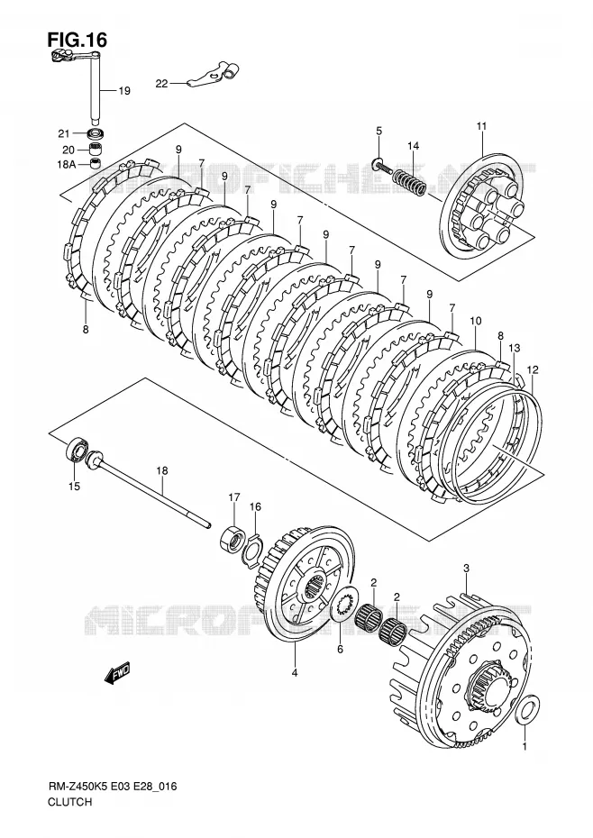 EMBRAYAGE Suzuki MOTO 450 RM-Z 2006  RM-Z450K6(E3/E28)