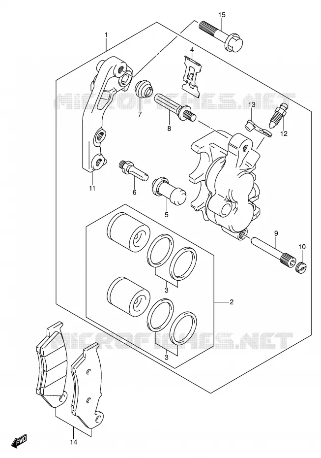 ETRIER DE FREIN AVANT Suzuki MOTO 450 RM-Z 2007  RM-Z450ZK7(E3/E28)