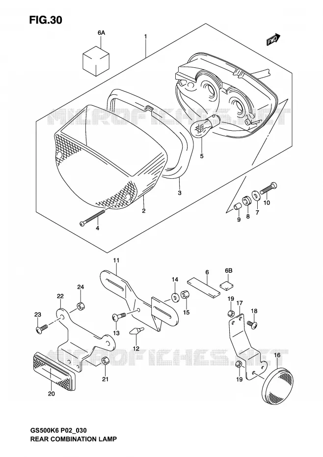 FEU ARRIERE (MODELE K3) Suzuki MOTO 500 GS-F 2006  GS500FUK6(P19)