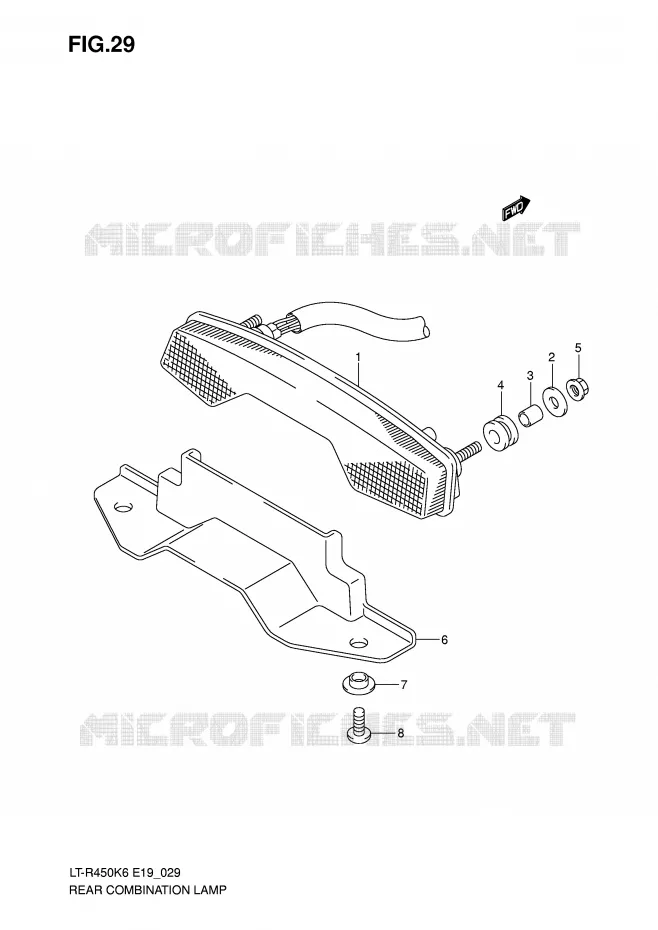 FEU ARRIERE Suzuki QUAD 450 QUADRACER 2009  LT-R450ZK9(E19)