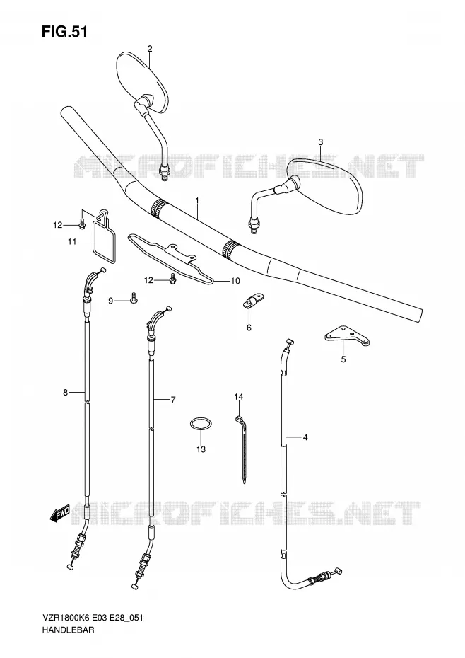 GUIDON (MODEL K6/K7/K8) Suzuki MOTO 1800 INTRUDER 2006  VZR1800K6(E3/E28)