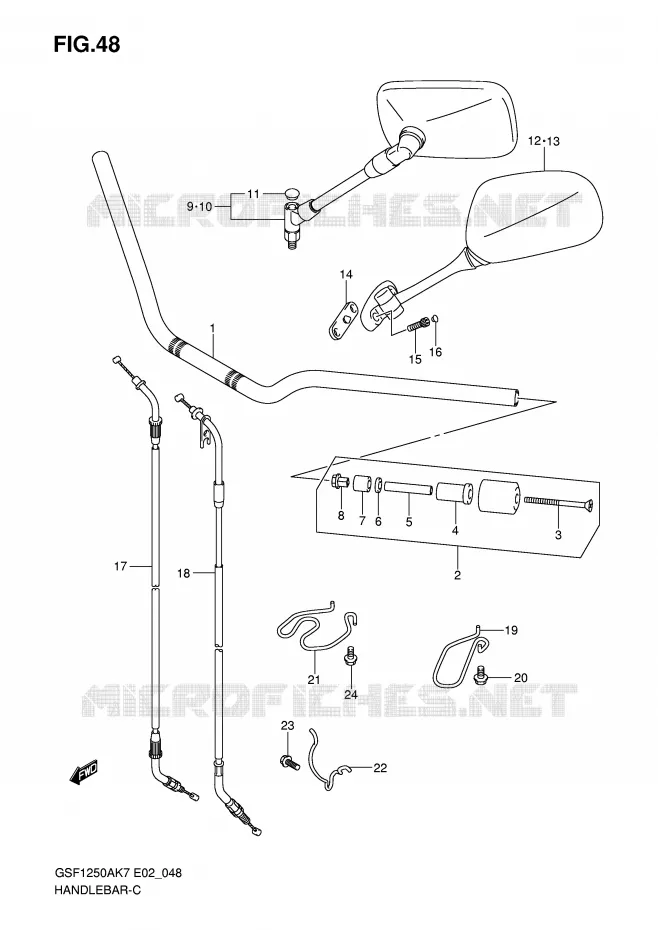 GUIDON (MODEL K7/K8/K9) Suzuki MOTO 1250 BANDIT-S 2009  GSF1250SAK9(E2)