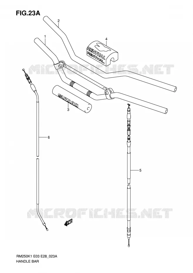 GUIDON (MODELE K5/K6) Suzuki MOTO 250 RM 2006  RM250ZK6(E3/E28)