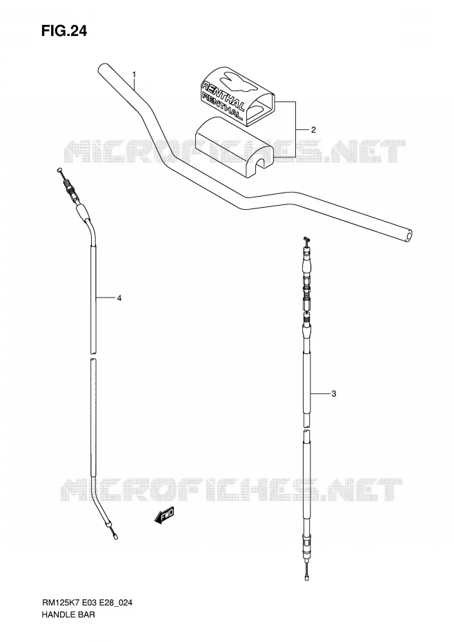 GUIDON Suzuki MOTO 125 RM 2008  RM125 K8 (E03,E28,E33)