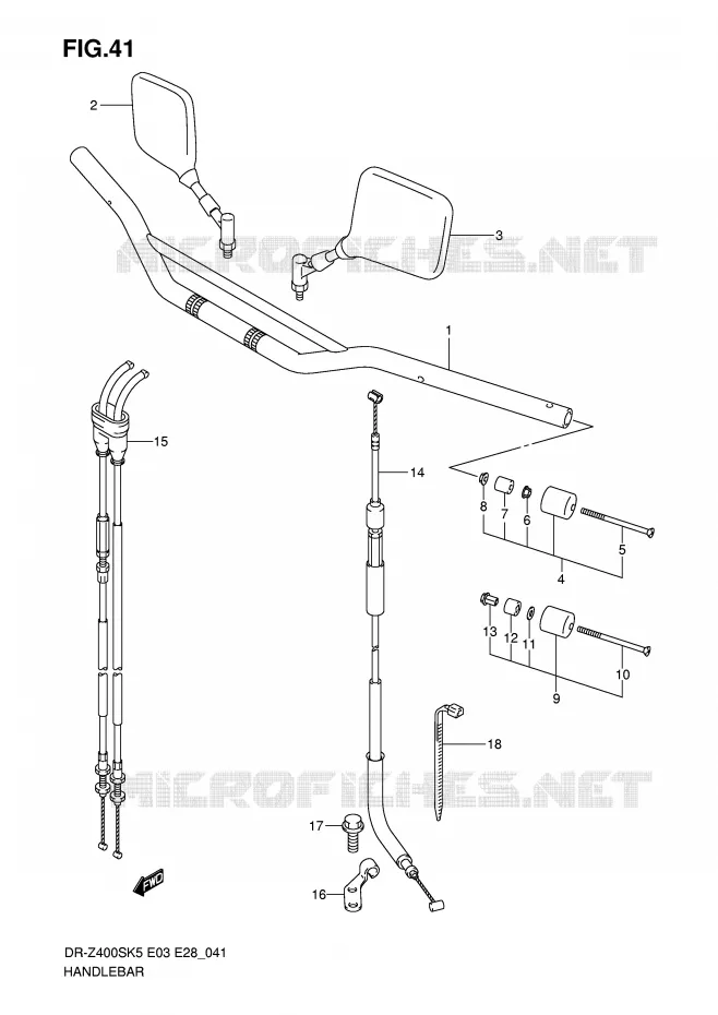 GUIDON Suzuki MOTO 400 DR-Z 2007  DR-Z400SK7(E3/E28)