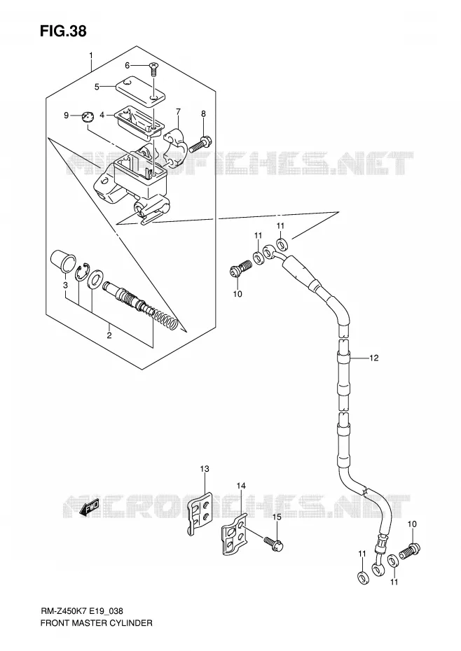 MAITRE CYLINDRE AVANT Suzuki MOTO 450 RM-Z 2007  RM-Z450K7(E19)