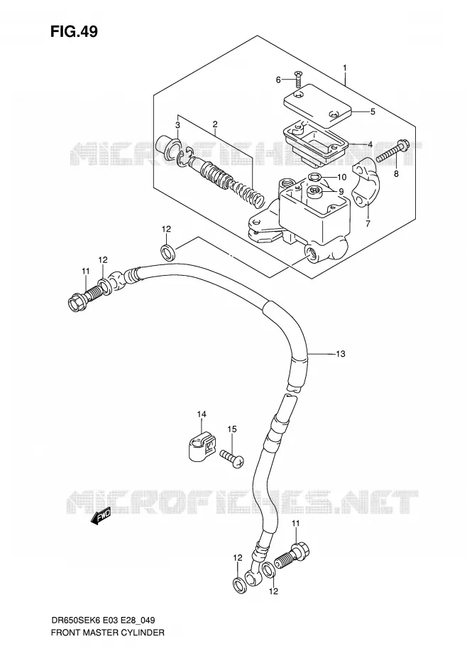 MAITRE CYLINDRE AVANT Suzuki MOTO 650 DR 2008  DR650SEK8(E3/E28)