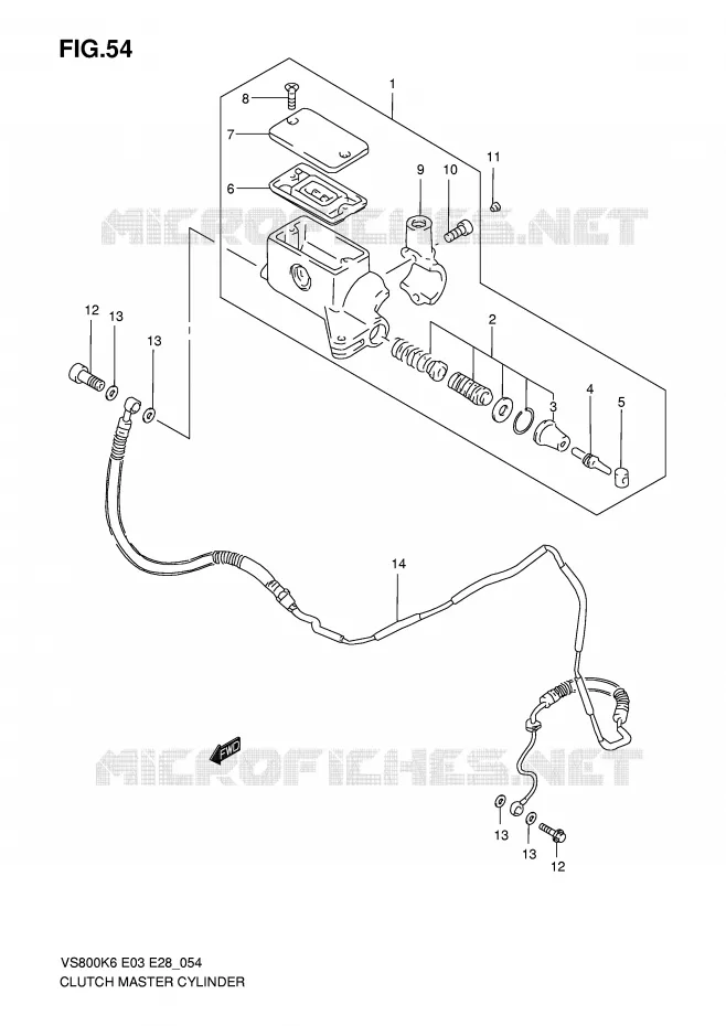 MAITRE CYLINDRE D'EMBRAYAGE Suzuki MOTO 800 INTRUDER 2007  VS800K7(E3/E28)