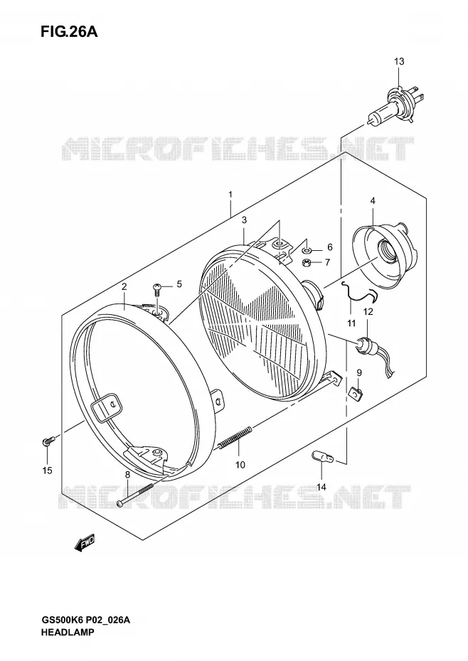 PHARE (GS500K4/K5/K6UK4/K5/K6 P2, P19, P54) Suzuki MOTO 500 GS-F 2005  GS500FK5(P19)