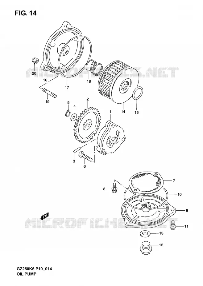 POMPE A HUILE Suzuki MOTO 250 MARAUDER 2006  GZ250K6(P19)