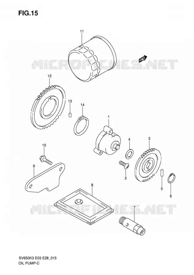 POMPE A HUILE Suzuki MOTO 650 SV-S 2004  SV650K4/SK4(E3/E28)