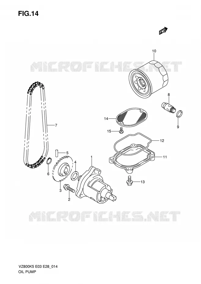POMPE A HUILE Suzuki MOTO 800 MARAUDER 2005  VZ800K5(E3/E28)